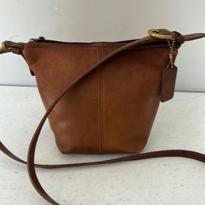 Vintage Coach British Tan Leather Crossbody